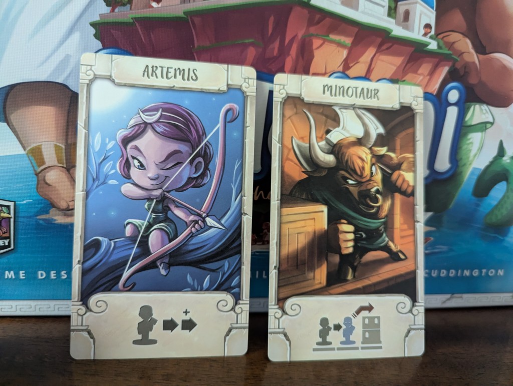 Artemis and Minotaur card going to battle!